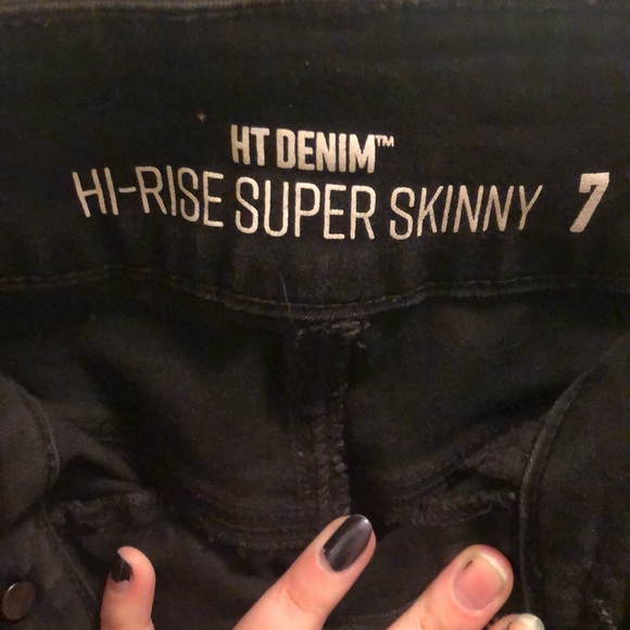 Hot Topic distressed black jeggings high waist - Picture 3 of 5